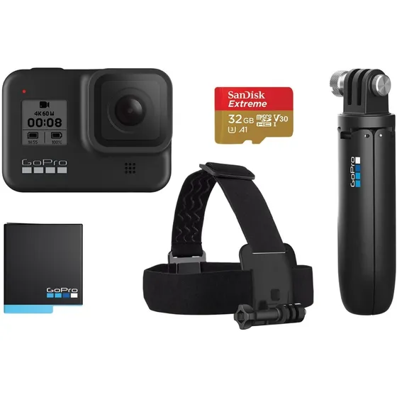 Camara Gopro Hero8 Black + 2 Pilas + Tripode + Correa Cabeza