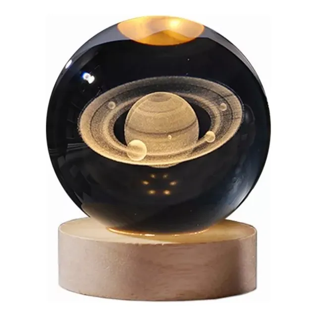 Lámpara Esfera Grande 8cm Con Diseño 3d Luz Led