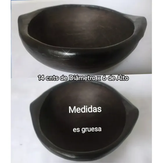 Taza Cazuela En Arcilla Lisa 14 Diámetro X 6 Altura Nueva