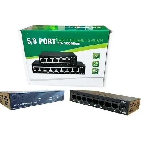 Mini Switch 8 Puertos Fast Ethernet 10/100mbps Rj45