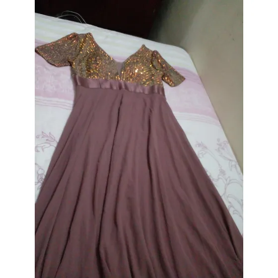 Vestido De Noche Shein Largo Talla M, Elaborado En Shiffón