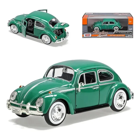 Motormax 1:24 1966 Volkswagen Beetle Vocho Verde Clasico Verde Claro