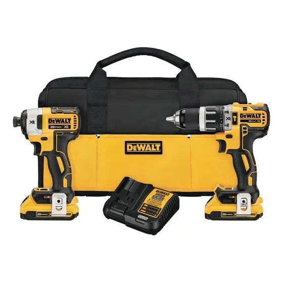 Kit Taladro Percutor Y Atorn De Impacto Xr Dewalt DCK287D2 color Amarillo