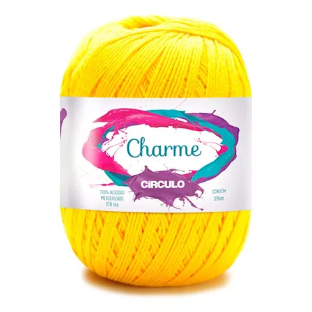 Linha Charme Círculo 150gr Crochê Tricô 100% Algodão 396mts Cor Canário