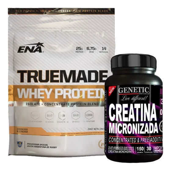 Crecimiento Muscular Proteína + Creatina Micronizada Genetic