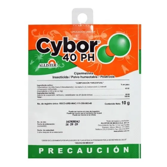 10 Sobres Cybor Insecticida 40ph 10g Cipermetrina Piretroide