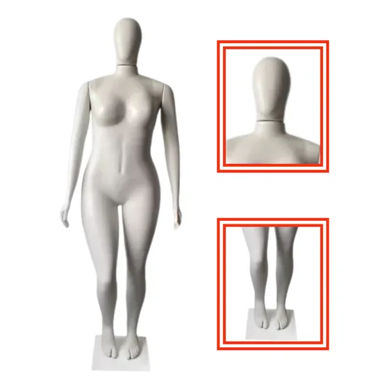 Manequim Feminino Plus Size Pose Branca Plástico 3 Braços