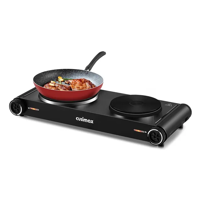 Cusimax Placa Caliente 1800 W Quemador Doble Para Encimera