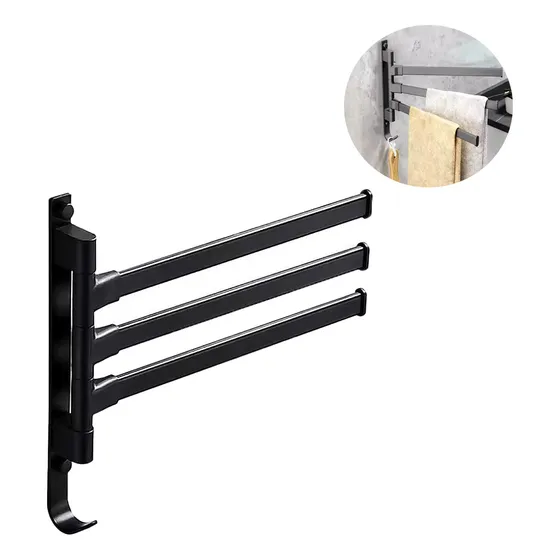 Porta Toallas Toallero 3 Brazos Colgante Metal Baño Barral