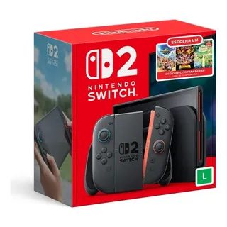 Nintendo Switch 2 Bundle Escolha Seu Jogo Console 256gb Tela Oled 7.9 Wi-fi 6 Com Joy-con Preto