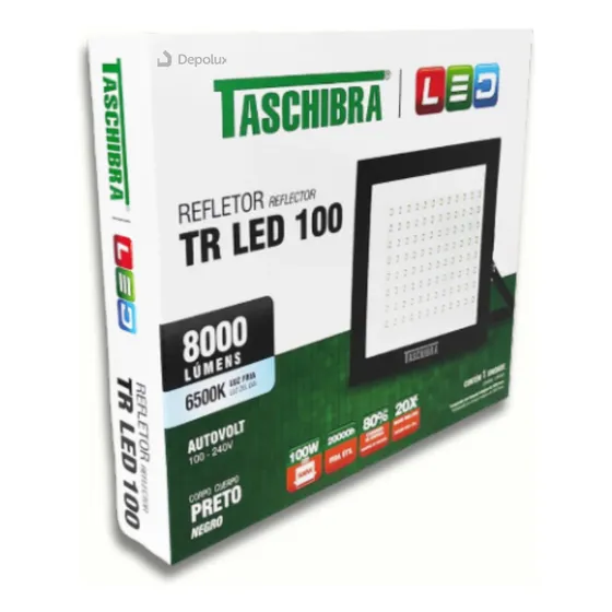 Refletor Led 100w Prova D'água Branco Frio 6500k Taschibra