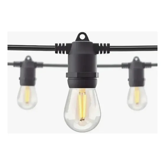 Guirnalda Luces Focos Led Vintage 10 Mt Exterior Intemperie Negro | Cuotas sin interés