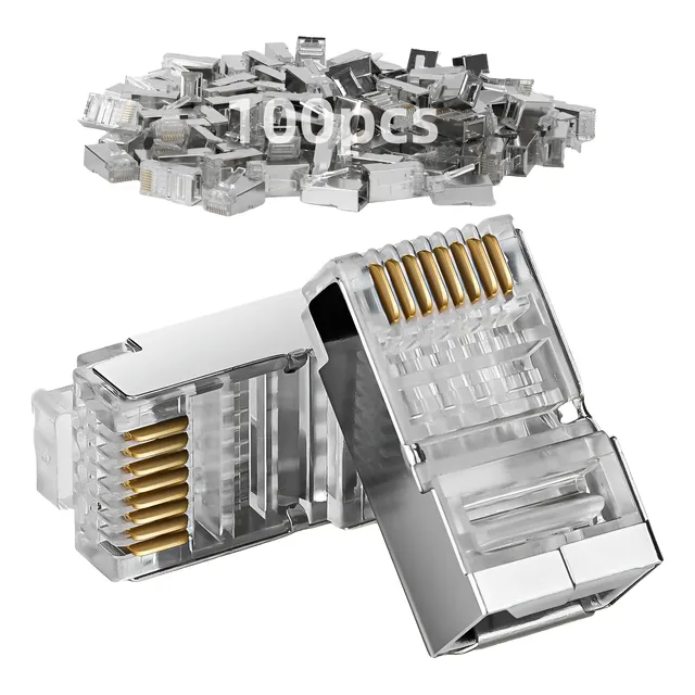 100pzs Plug Conector Rj45 Cable Red Utp Cat 6 Blindado Bote