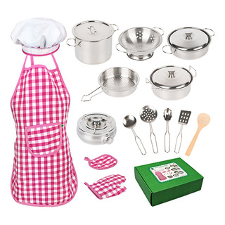Juego De Cocina Cacerola Chef Chef Para Niñas Delantal Juego De Cocina Cacerola Chef Chef Para Niñas Delantal