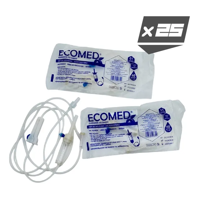 Set De Infusion Microgotero Ecomed Paquete X 25 Unidades