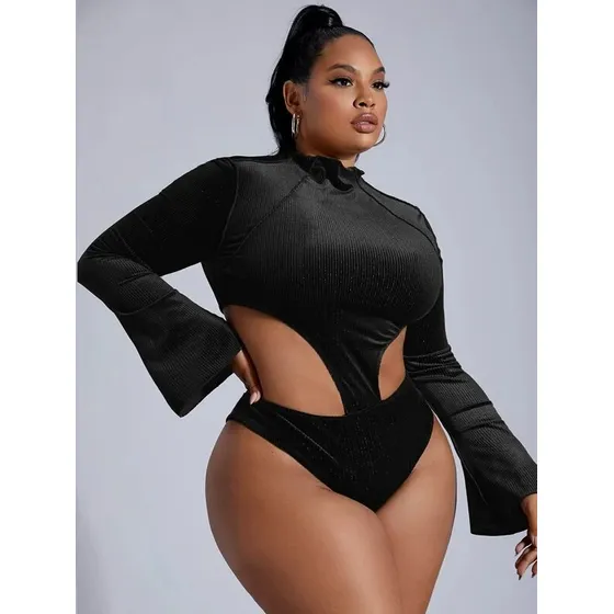 Body  Xl Curvy Talla Plus Terciopelo Elegante