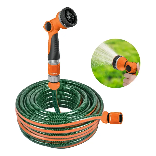 Combo Manguera De Riego 1/2 X30m, Pistola Riego Truper Ergo