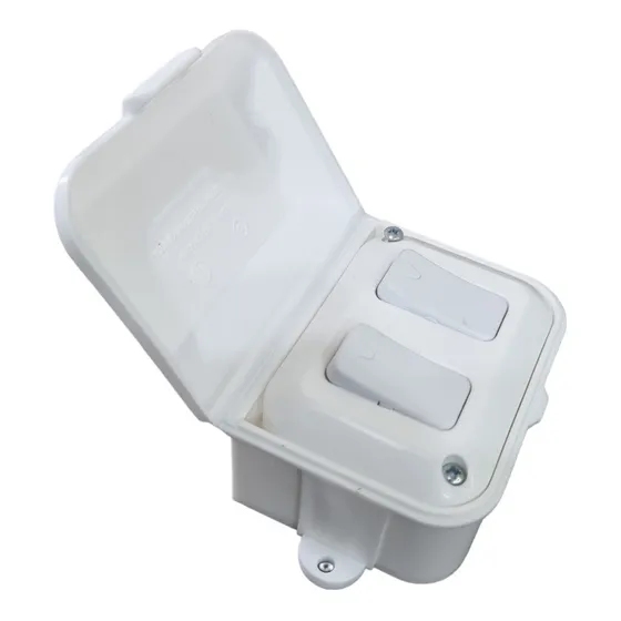 Caja Capsulada Blanca Exterior 2 Punto Interruptor Taad Color Blanco