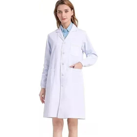 Delantal Clínico O Médico Largo Mujer Blanco Laboratorio