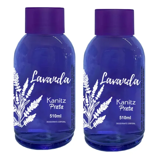 Kit C/ 02 Deo Colônia Kanitz Prata Lavanda 510ml