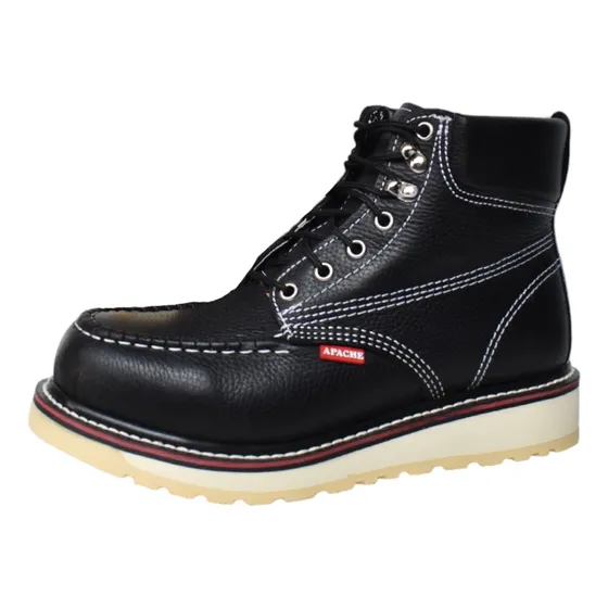 Bota Apache 811 Trabajo Rudo Cosido Welt Flother Negro