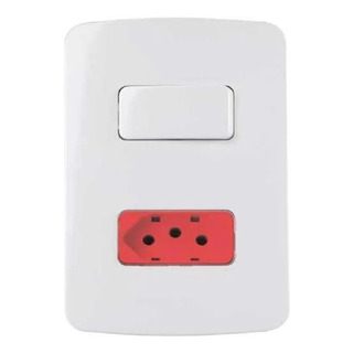 Conj. Tomada 20a Vermelha + Interruptor Simples Margirius B3 Conj. Tomada 20a Vermelha + Interruptor Simples Margirius B3