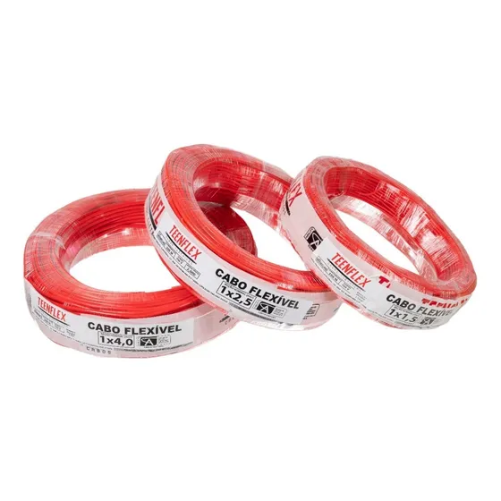 Fio Eletrico Cabo Flexivel 4mm Rolo Com 50 Metros. Cor Vermelho.