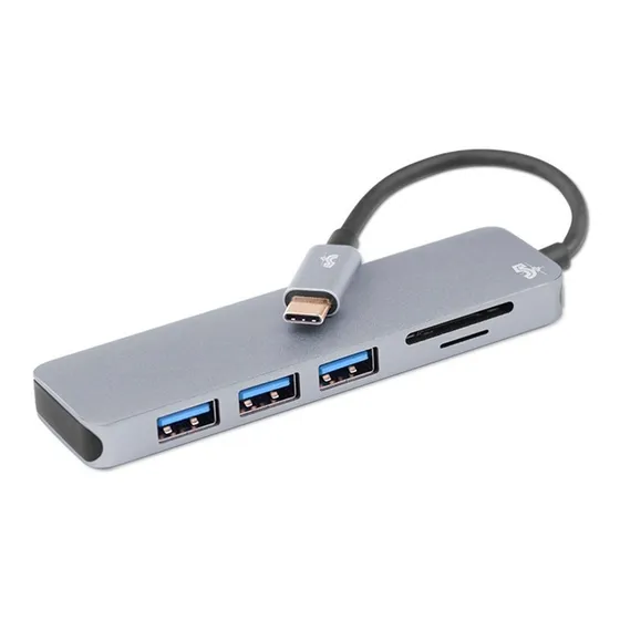 Hub Usb-c Para 3 Usb 3.0 + Leitor Sd E Micro Sd Chipsce