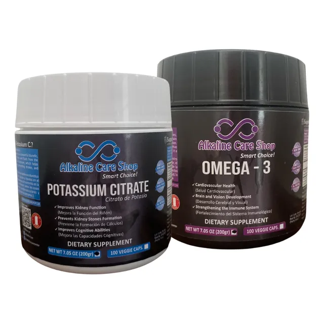 Citrato De Potasio Y Omega3 -  400 Gr Pack 2 (polvo) Natural