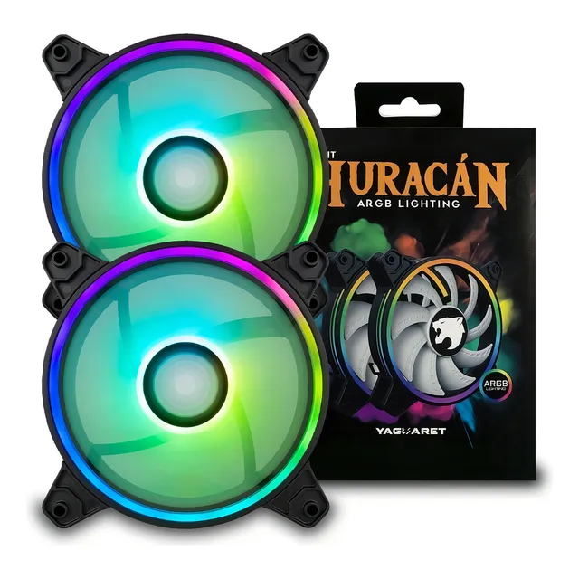 Kit De 2 Ventiladores Yaguaret Huracan / Argb / Controlador