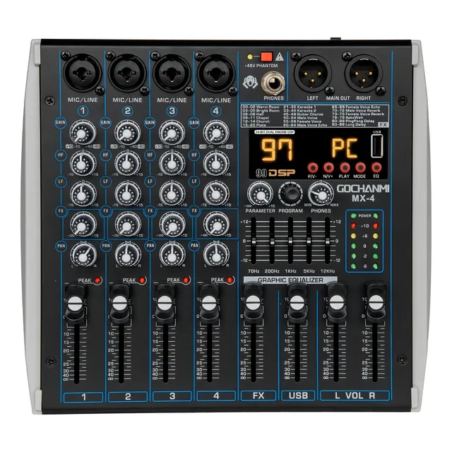 Mezcladora para DJ Gochanmi MX TYT-MX4-MX color negro