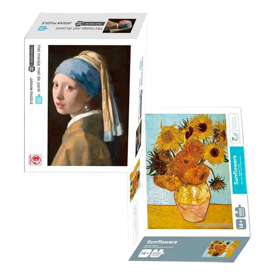Puzzle Rompecabezas 1000 Pz La Joven De La Perla + Girasoles