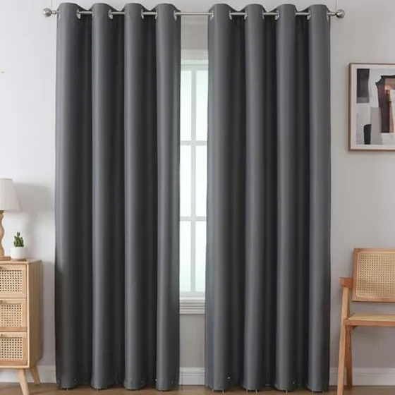 Cortinas Blackout Térmicas 2 Pzs Gris, Oscuridad Total