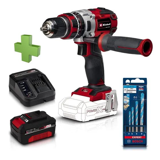 Taladro Inalambrico Brushles Einhell 60nm 4 Amp Mechas Bosch