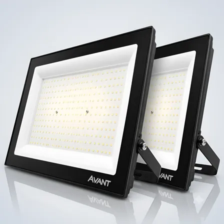 Kit 2 Refletor Led 300w Avant Ip66 Bivolt Super Forte 6500k 127/220v Preto Branca