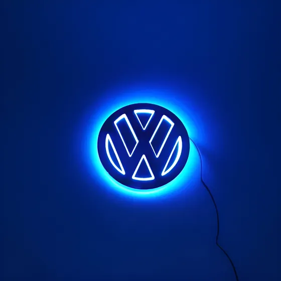 Logotipo Led Iluminado De Volkswagen En 5d \\=