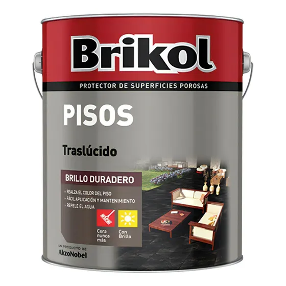 Brikol Pisos Brillo Duradero X 4lts Negro Protege Y Decora