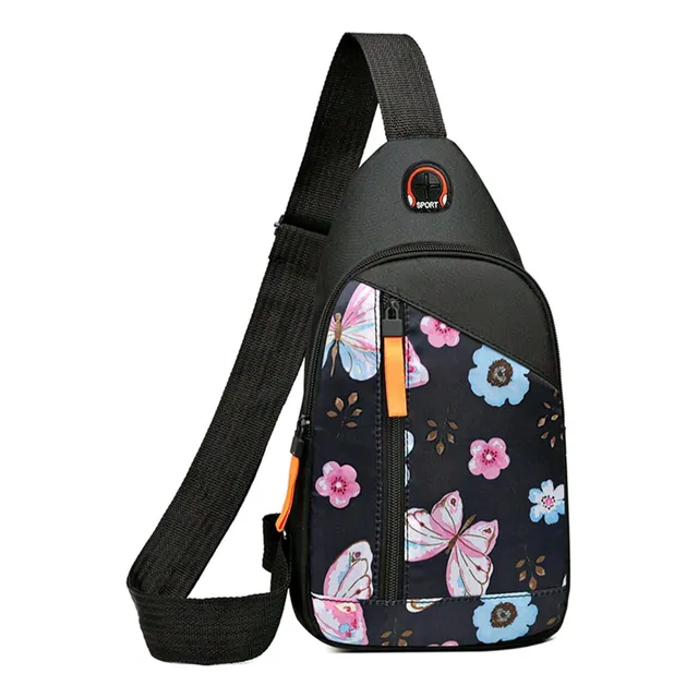 Bandolera De Moda Con Correa Cruzada Y Flores Estampadas