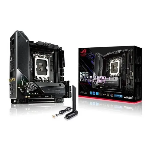 Placa madre Asus Rog Strix Z690-i Gaming Wifi Lga1700, color negro