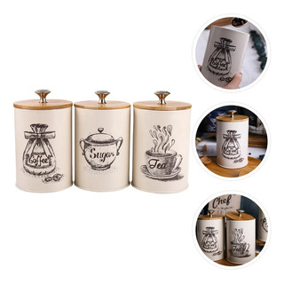 Juego De Cocina De 3 Piezas, Recipientes Pa Azúcar Café Y Té Juego De Cocina De 3 Piezas, Recipientes Pa Azúcar Café Y Té