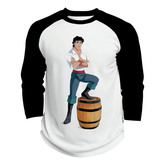 Playera Raglan 3/4 La Sirenita Príncipe Eric #2934