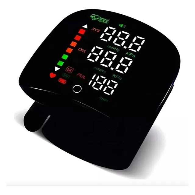 Monitor De Presión Arterial De Muñeca Con Voz Usb Recargable