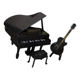 1:12 Guitarra De Piano En Miniatura De Casa De Negro 1:12 Guitarra De Piano En Miniatura De Casa De Negro