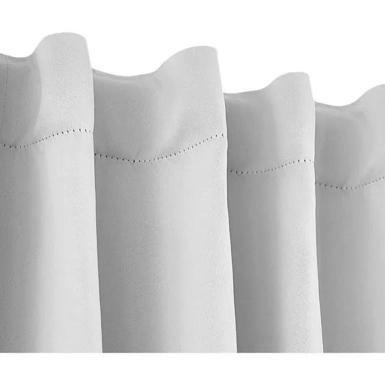 Juego De Cortinas Blackout Tela Blanca Presillas Ocultas
