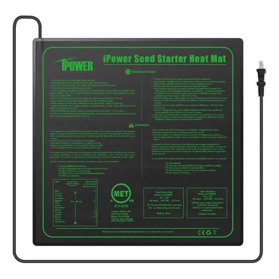 Alfombrilla Térmica Para Plántulas Ipower Glhtmtm-a, 20 X 20