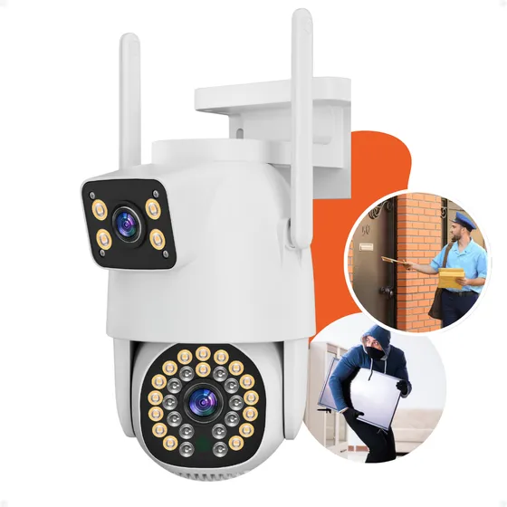 Câmera Wifi Full Hd Externa Prova D'água Lente Dupla Ip66 Pr