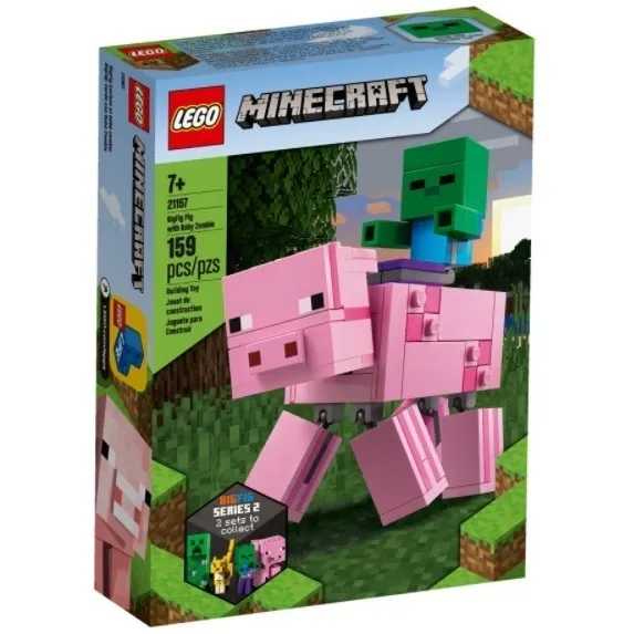 Todobloques Lego 21157 Minecraft Bigfig Cerdo Con Bebé Zombi
