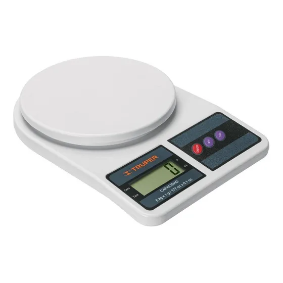 Báscula de cocina digital Truper BASE-5EP pesa hasta 5kg