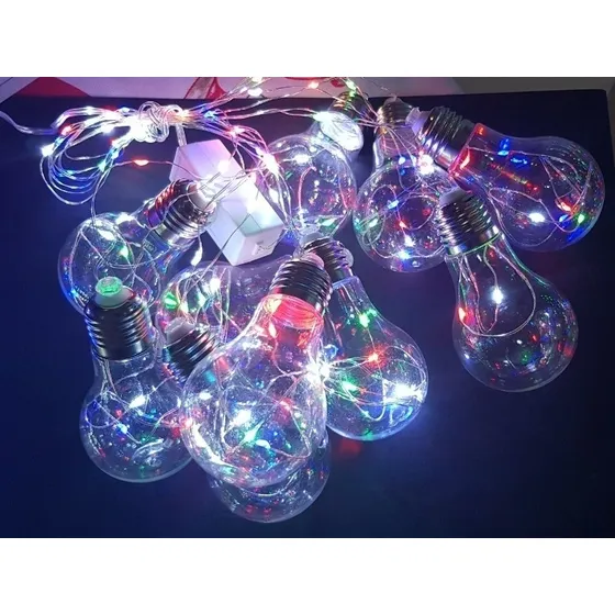 Luces Navideñas - Luz Bombillo Alambre Multicolor