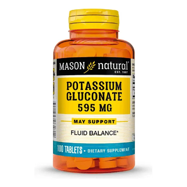 Gluconato De Potasio 595mg Mejora Salud Cardiaca 100tabletas Sabor Natural